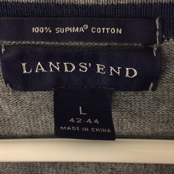 Land’s End Gray Cotton Sweater. Size L. - Picture 3 of 5